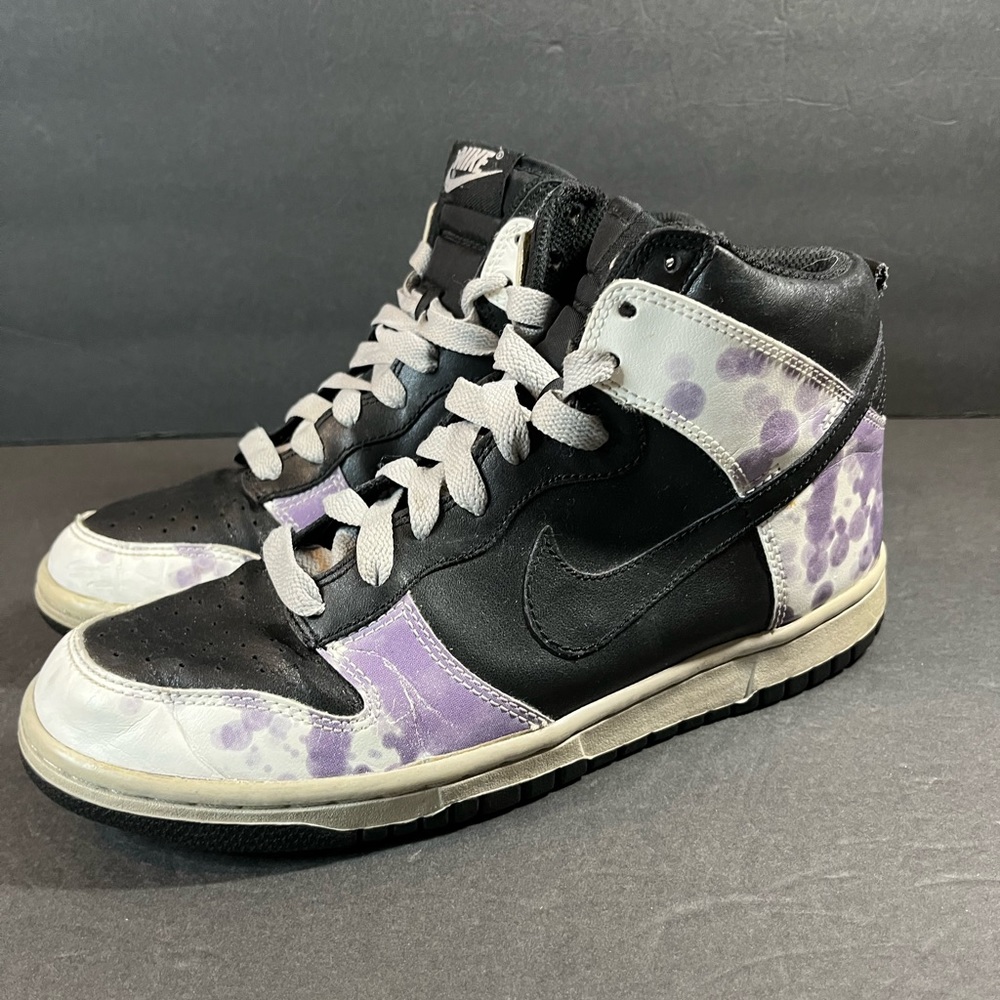 Nike dunk high splatter blk/white/purple Wo’s sz 8.5